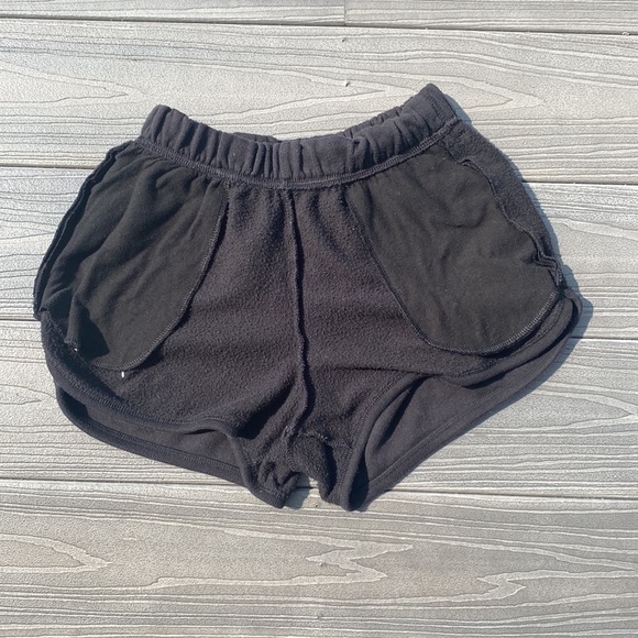 VS PINK 2.5” Curved Hem Sweat Varsity Shorts Black Embroidered Script Logo XS - Picture 8 of 11